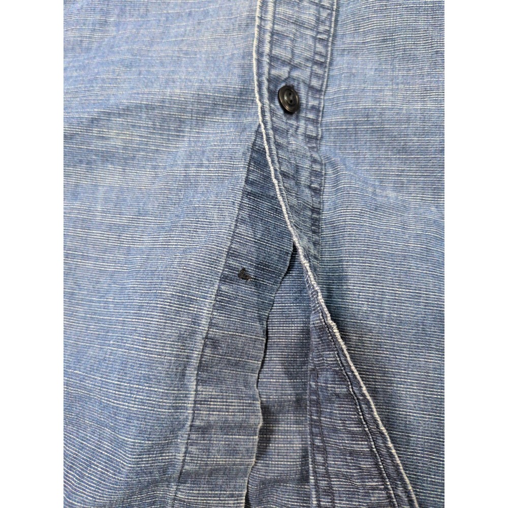 J.Crew Mens Blue Micro Stripe Cotton Button Down Shirt Small Long Sleeve Pockets - Picture 2 of 6